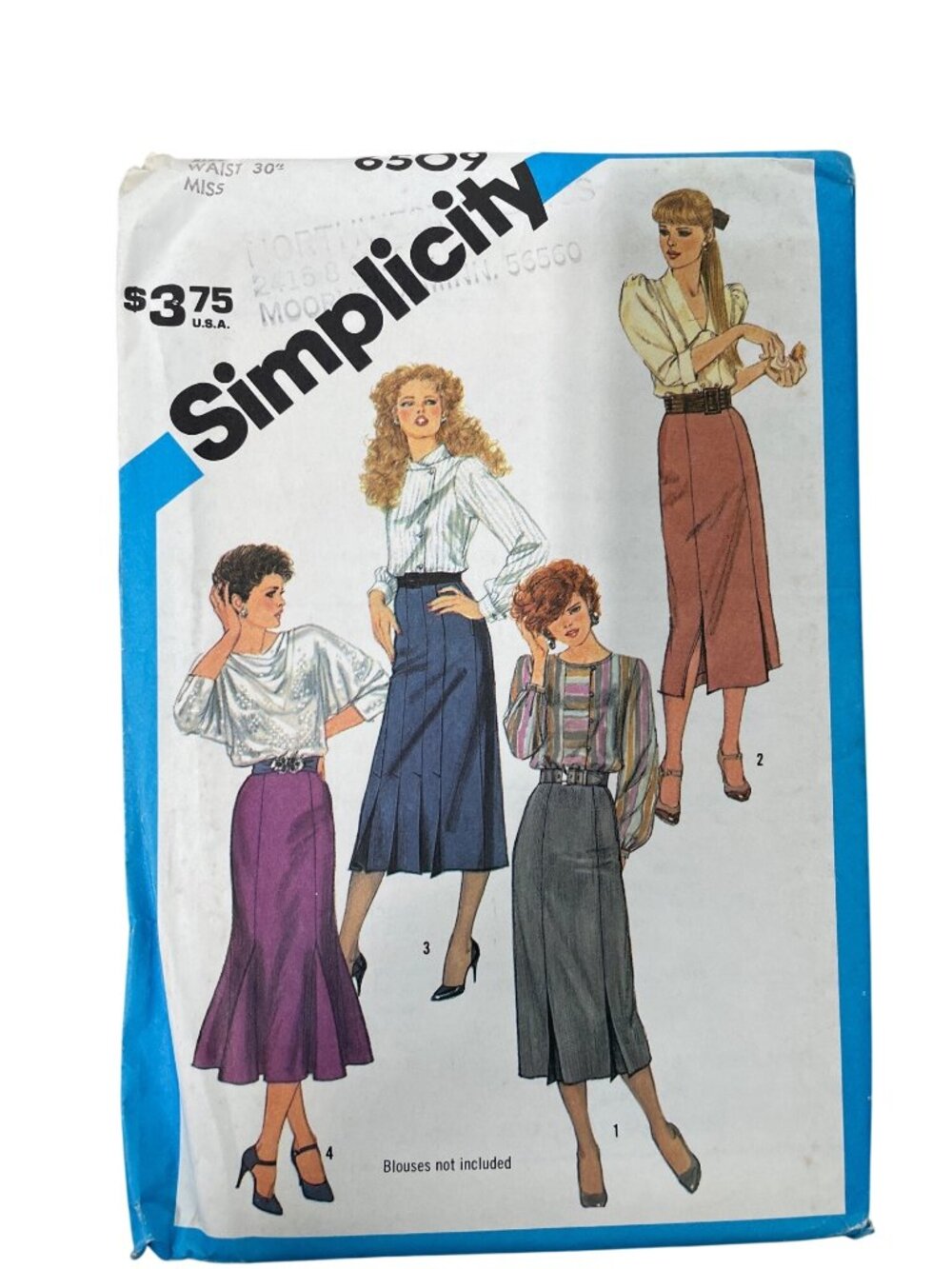 Vintage 80s Simplicity 6509 Sewing Pattern Size 16 Misses Gored Skirts UNCUT